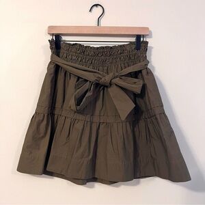 Anthropologie Maeve Women’s The Somerset Mini Skirt Size M Green Tiered Lined
